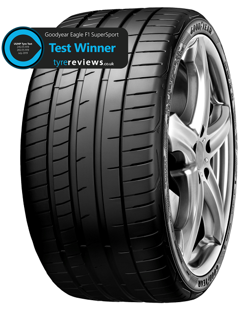 Eagle F1 SuperSport tyre with Tyre Reviews badge